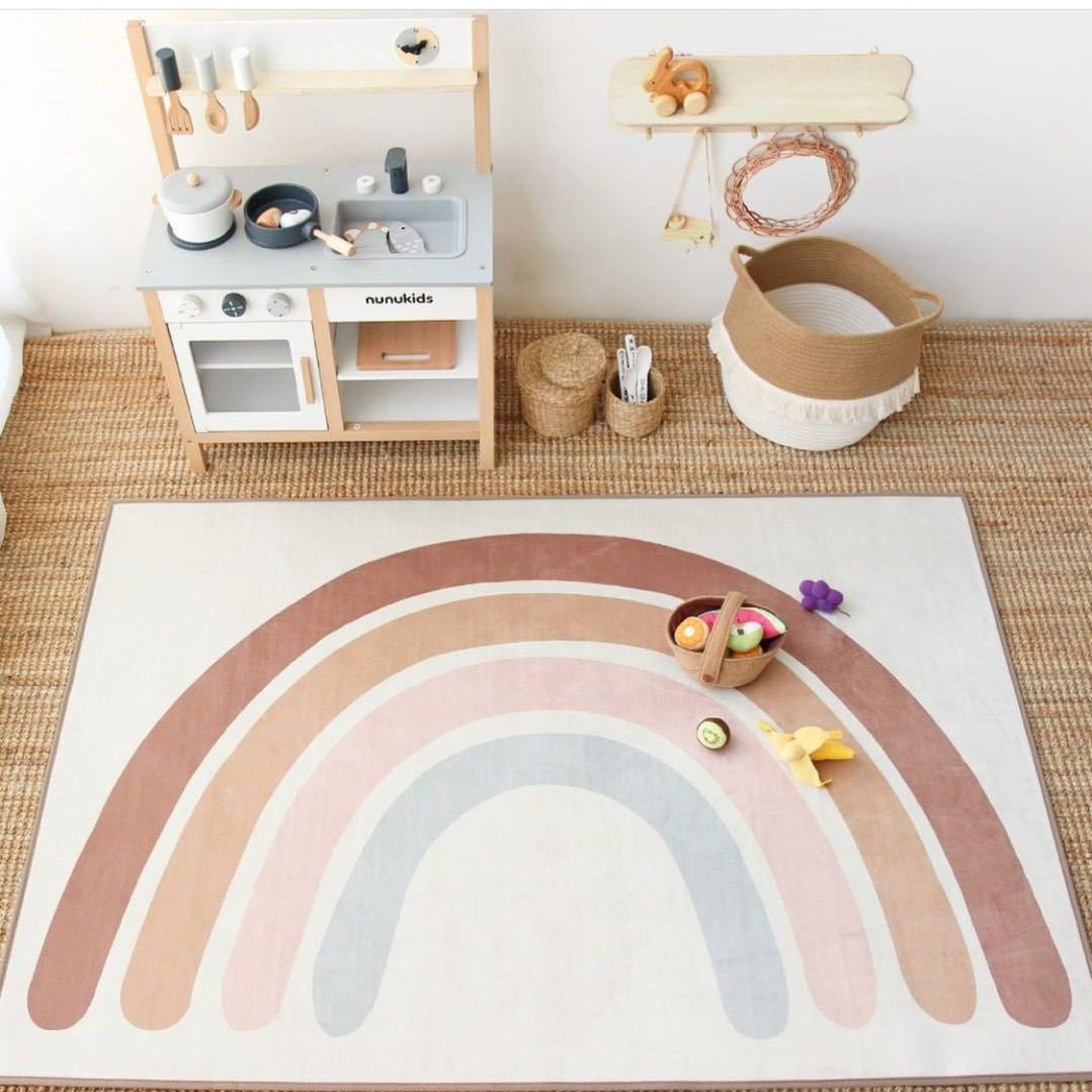 Rainbow shape Play mat, Baby Playmat, Neutral Play authentic Mat, Newborn Playmat, Floor Cushion, Reading Nook Mat