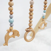 Load image into Gallery viewer, Set of 3 - Hanging Sea Animal Beech Wood Toy with Wooden Crochet Beads for Baby Play Gym, Mobile Crib, Pram